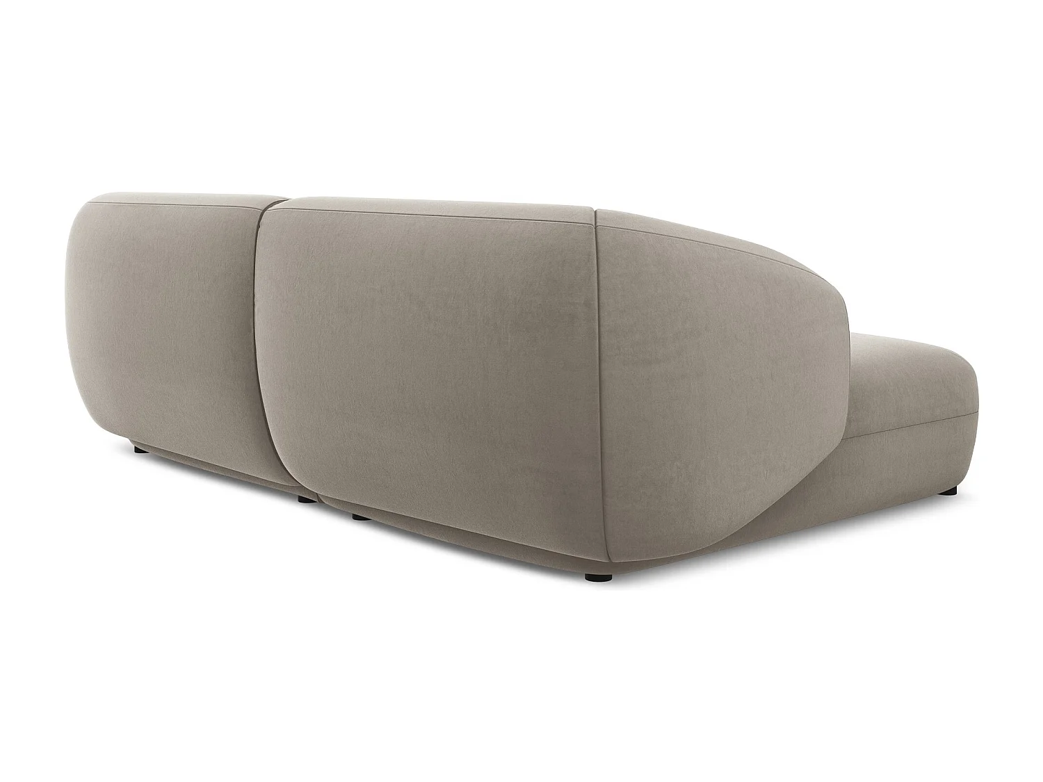 Canapé d'angle 2,5 places modulaire gauche en velours - taupe - MOANA