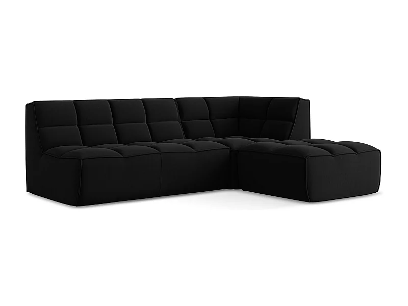 Modulaire hoekbank rechts van zwart velours - KALAI