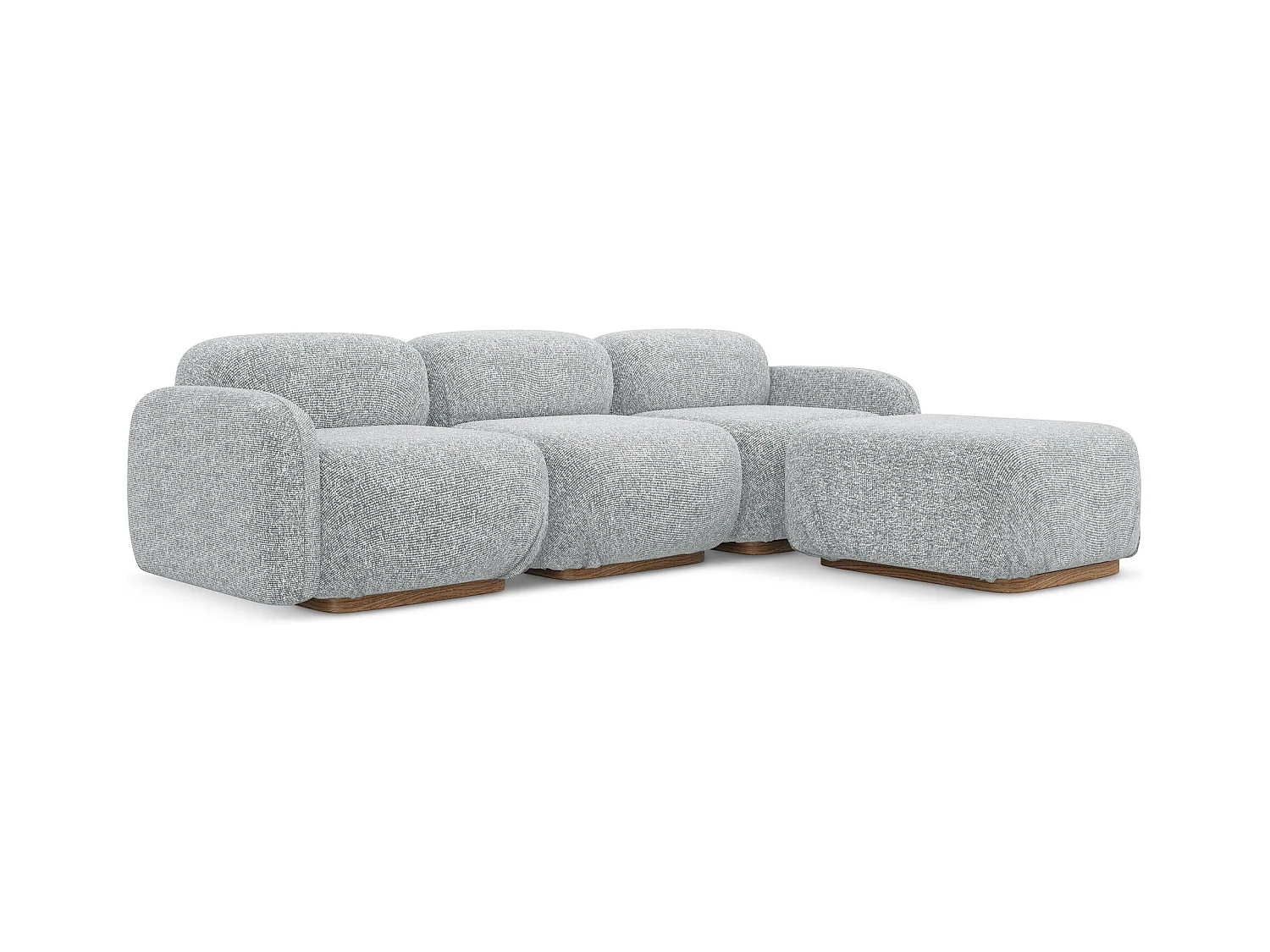 Canapé d'angle réversible en tissu texturé - argent - AILANI
