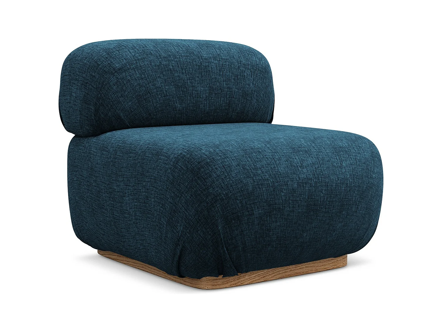 Fauteuil pour canapé modulable en tissu chenille - bleu royal - AILANI