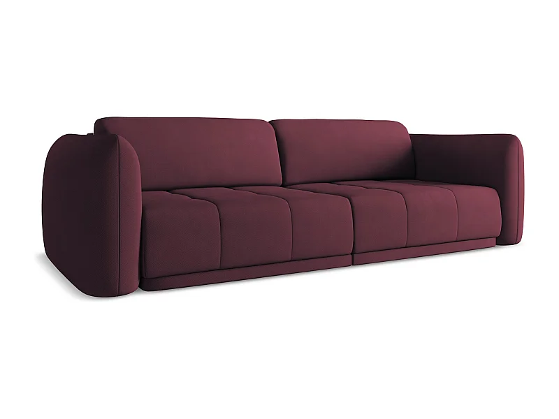 Driezitsbank van bordeaux chenille stof - HOKU
