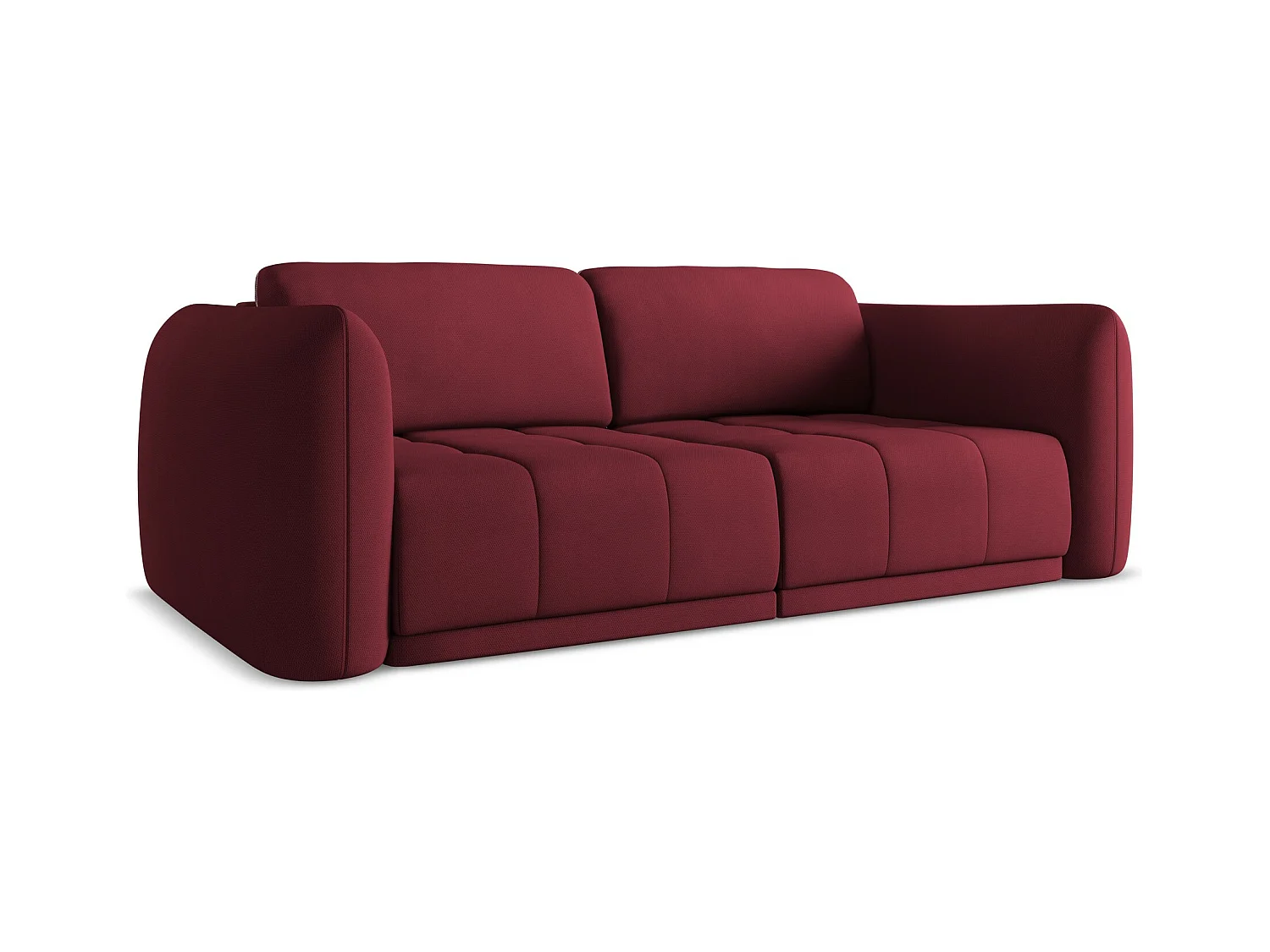 Canapé 3 places en tissu chenille - bordeaux - HOKU