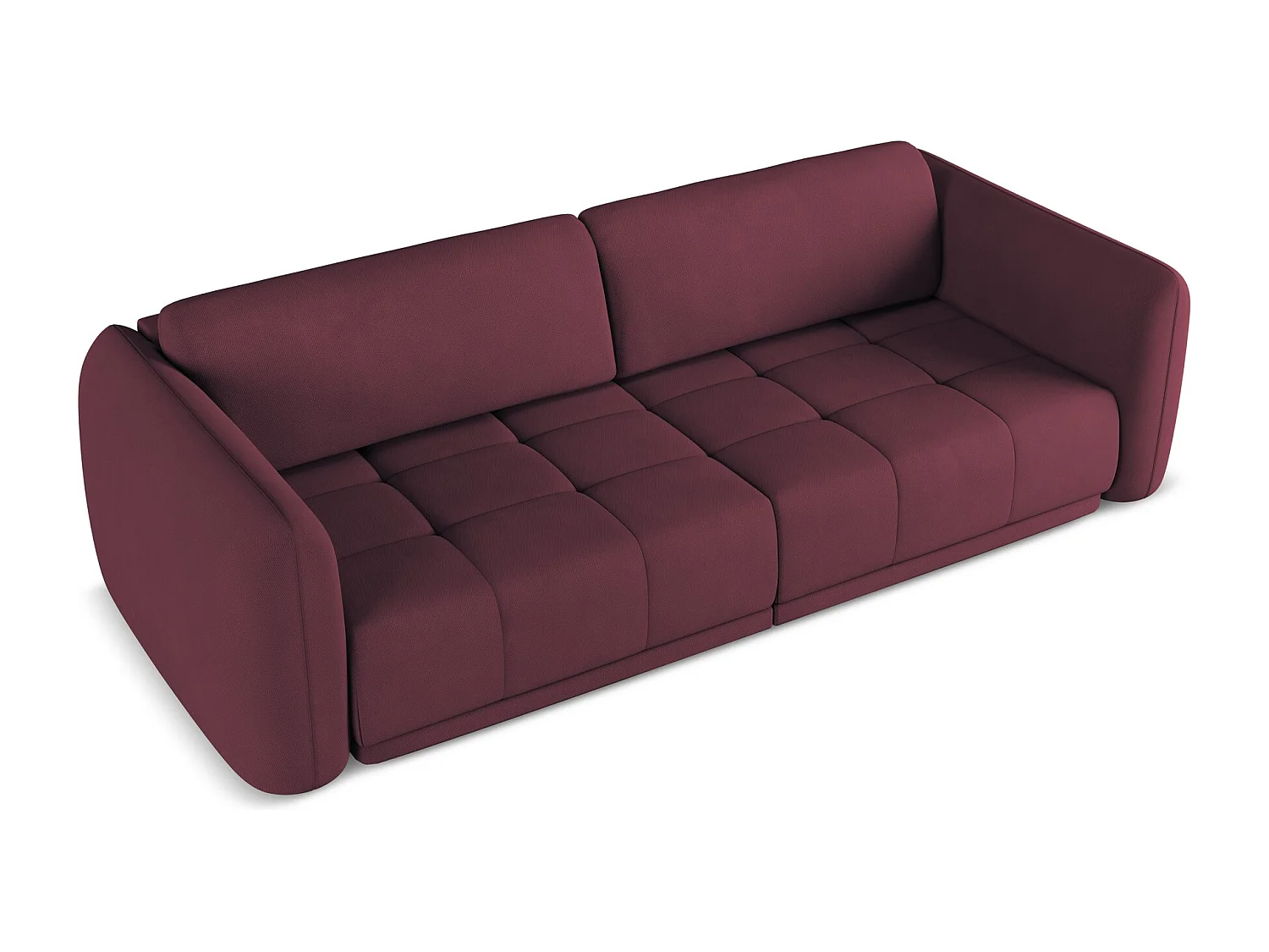 Canapé 3 places en tissu chenille - bordeaux - HOKU