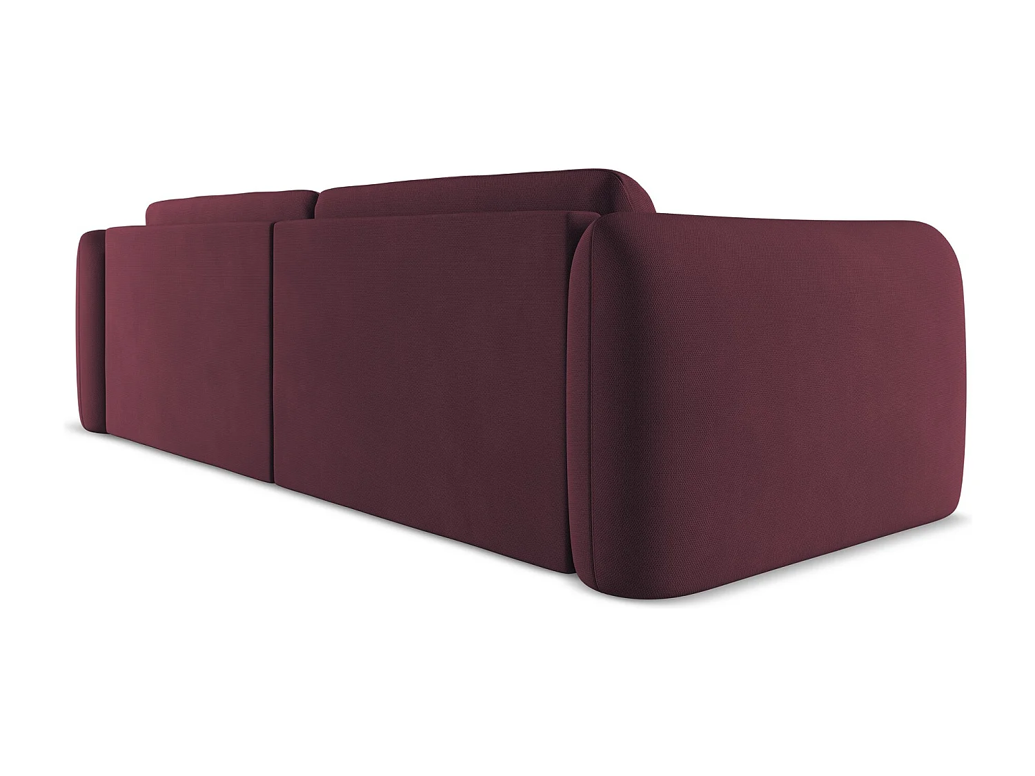 Canapé 3 places en tissu chenille - bordeaux - HOKU