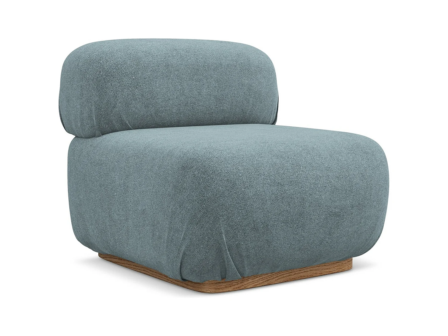 Fauteuil pour canapé modulable en tissu bouclette - jeans - AILANI