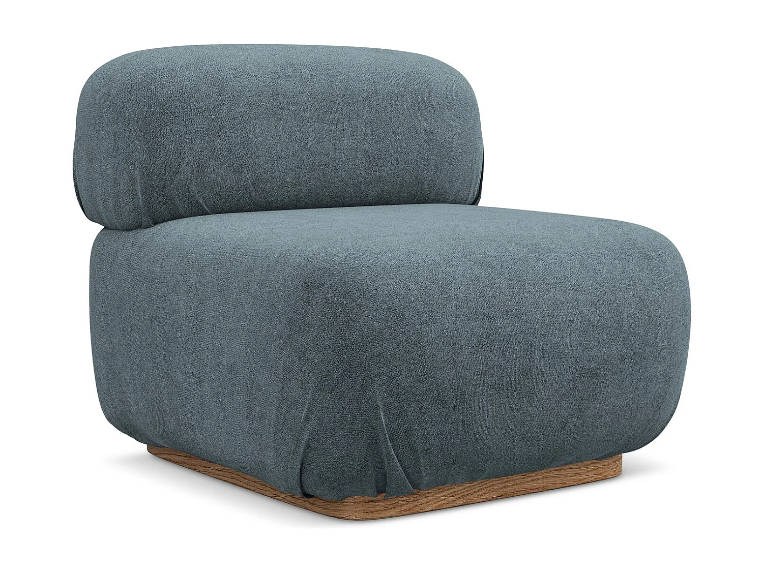 Fauteuil pour canapé modulable en tissu bouclette - jeans - AILANI