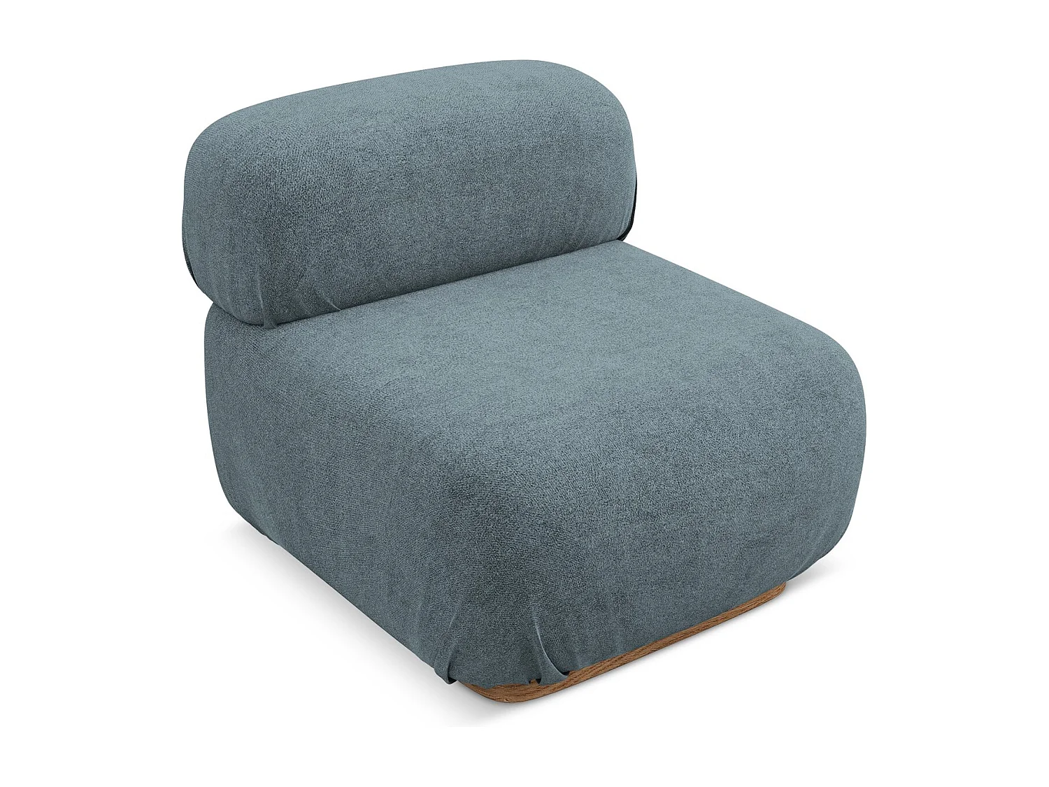Fauteuil pour canapé modulable en tissu bouclette - jeans - AILANI