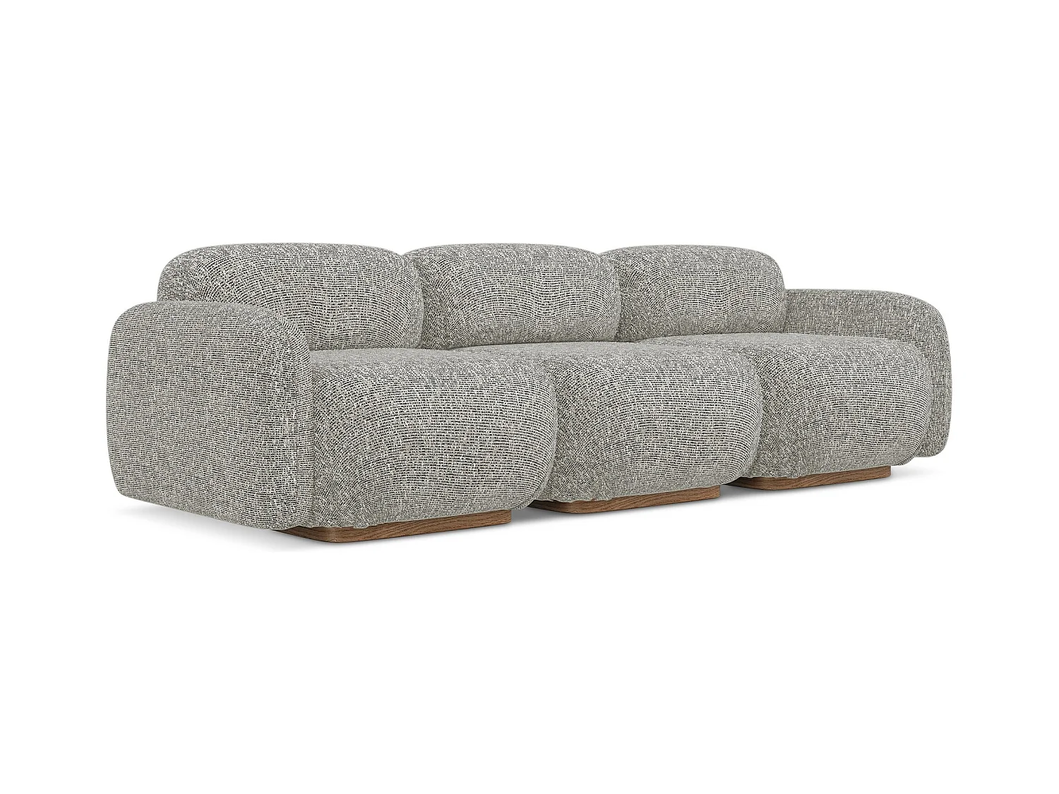 Modulares 4-Sitzer Sofa - - Strukturstoff - Dunkelbeige - AILANI