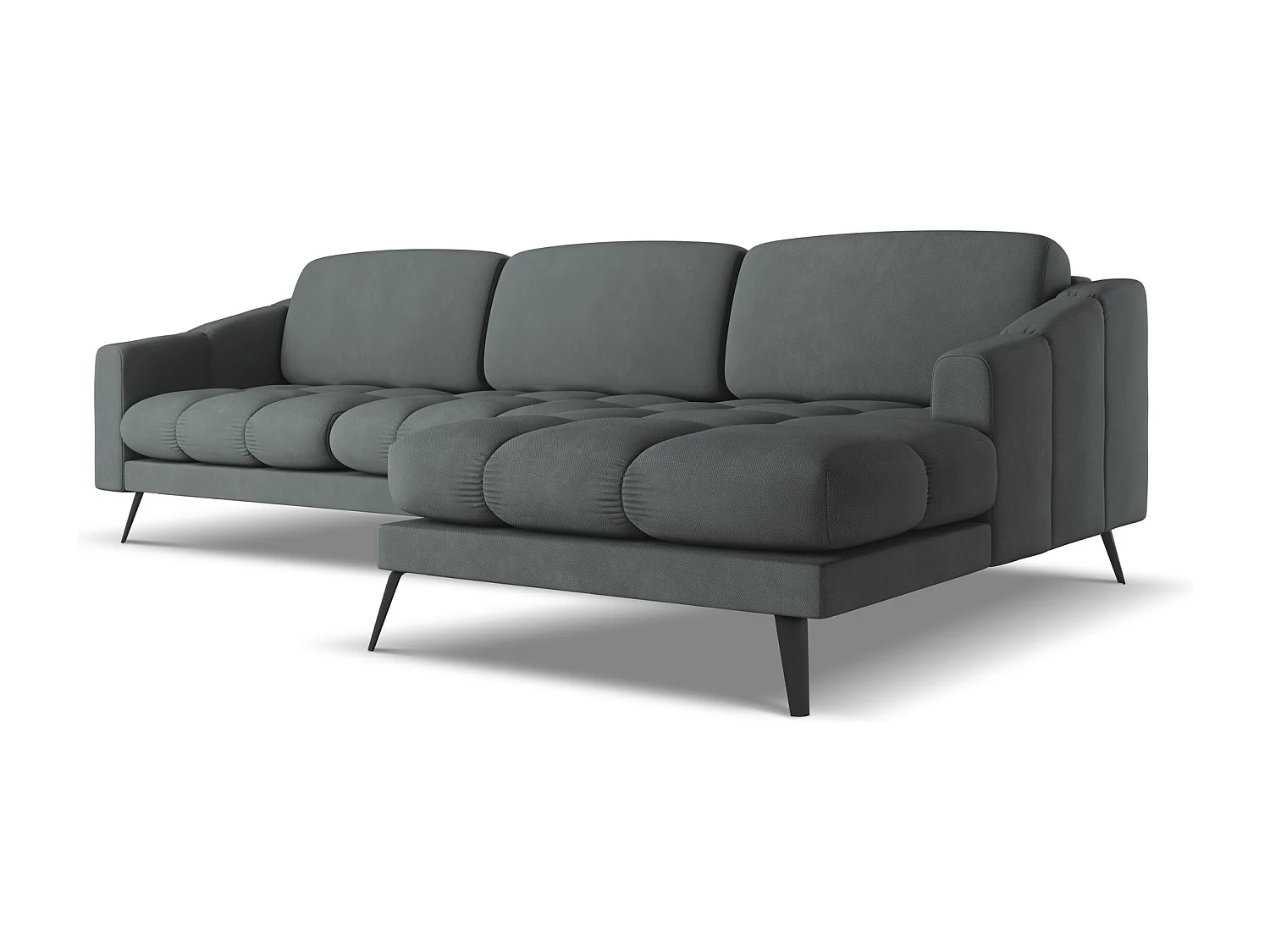 Ecksofa - Ecke Rechts - Chenille - Graphit - NALU