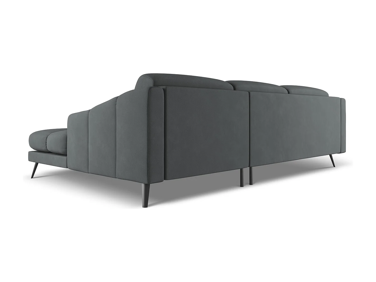 Canapé d'angle droit en tissu chenille - graphite - NALU