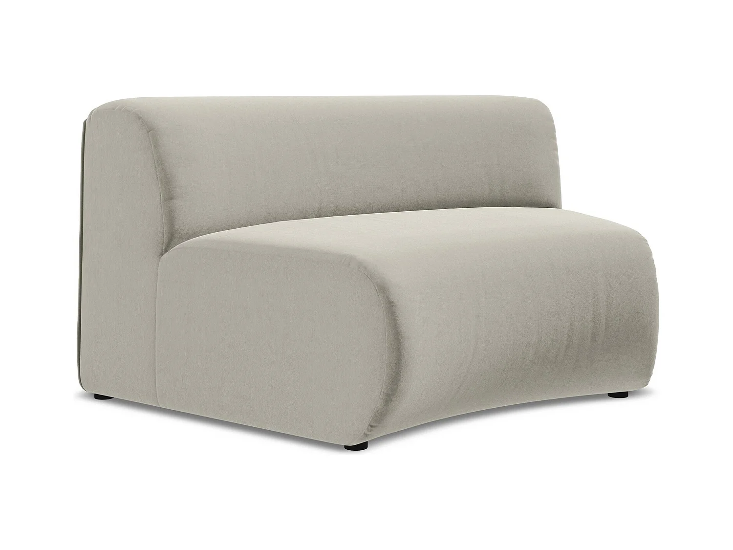 Fauteuil d'angle pour canapé modulable en velours - perle - EKAHI