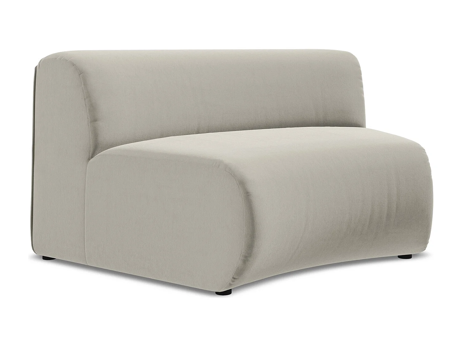 Moduł pizza - z tkaniny welwetowej - perłowy - EKAHI