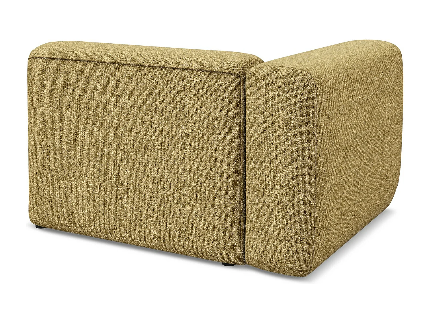 Bankmodule met armleuning links van mosterd textuurstof - EKAHI