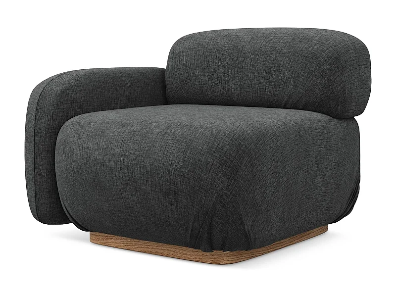 Modular - Eckteil mit Armlehne Links - Chenille - Stahl - AILANI