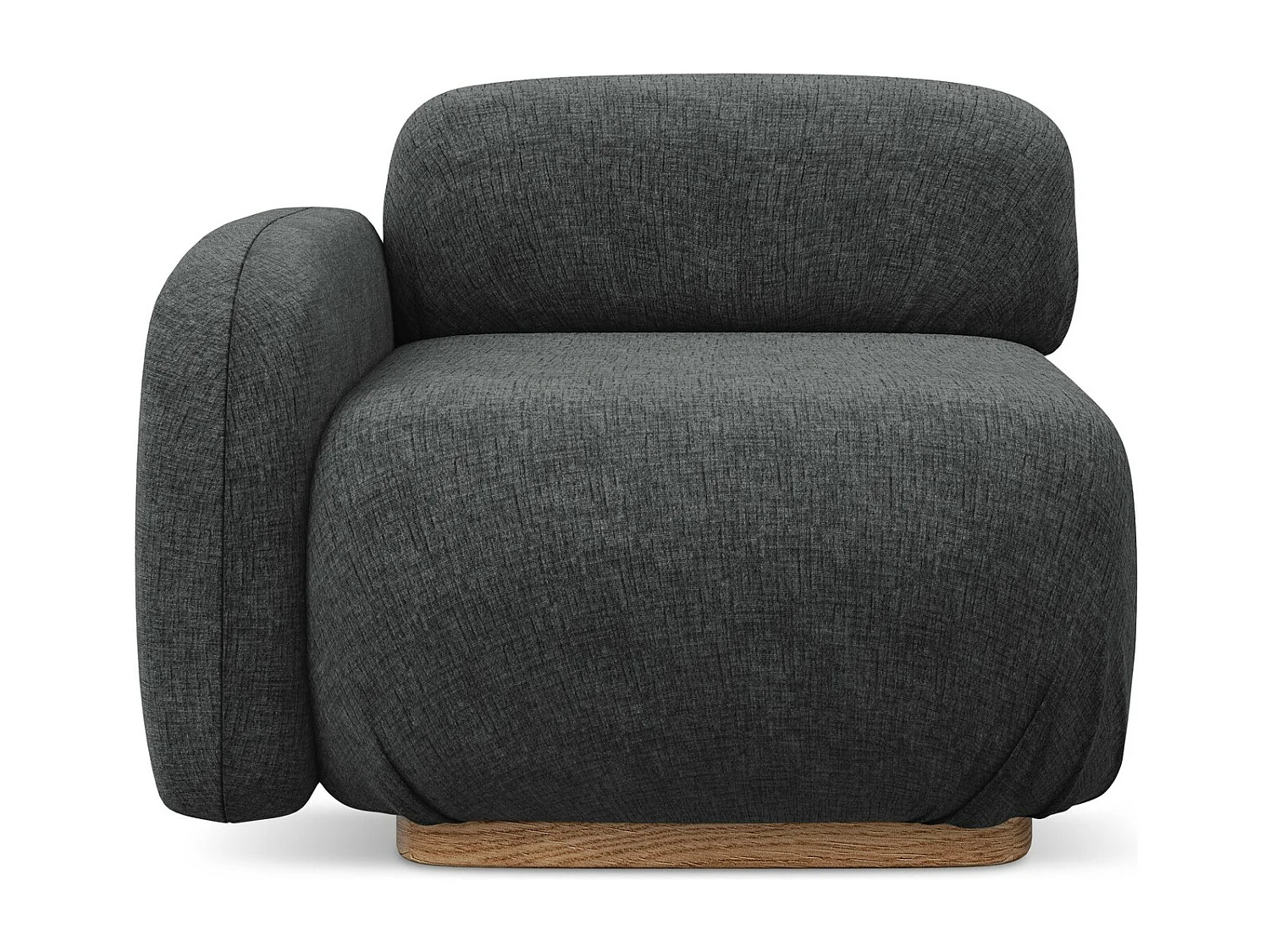 Module avec accoudoirs gauche en tissu chenille - acier - AILANI