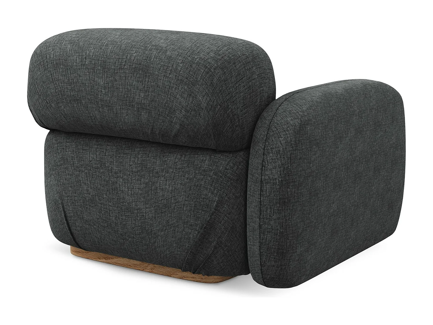 Module avec accoudoirs gauche en tissu chenille - acier - AILANI