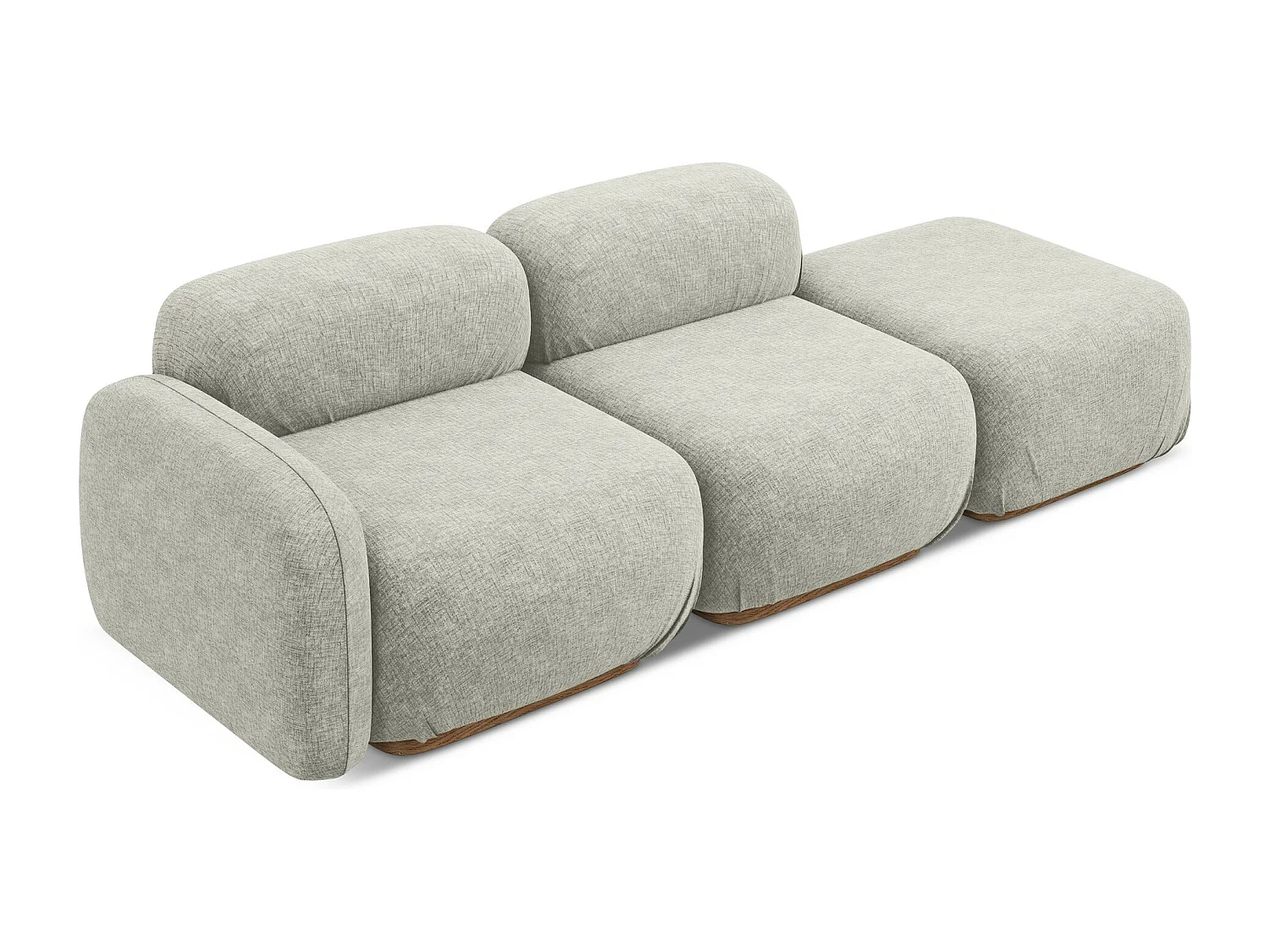 Sofá modular 3 plazas derecho de tela chenilla plata - AILANI