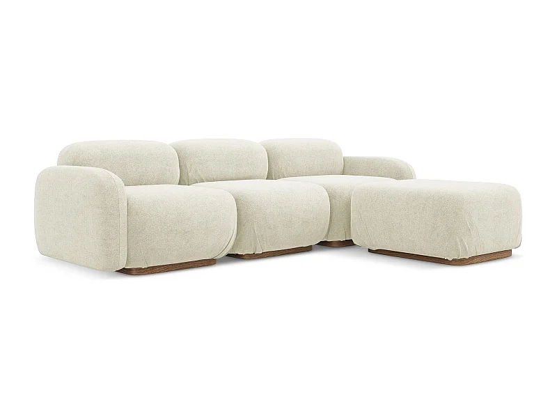 Modulares Ecksofa Beidseitig - - Bouclé - Weiß - AILANI