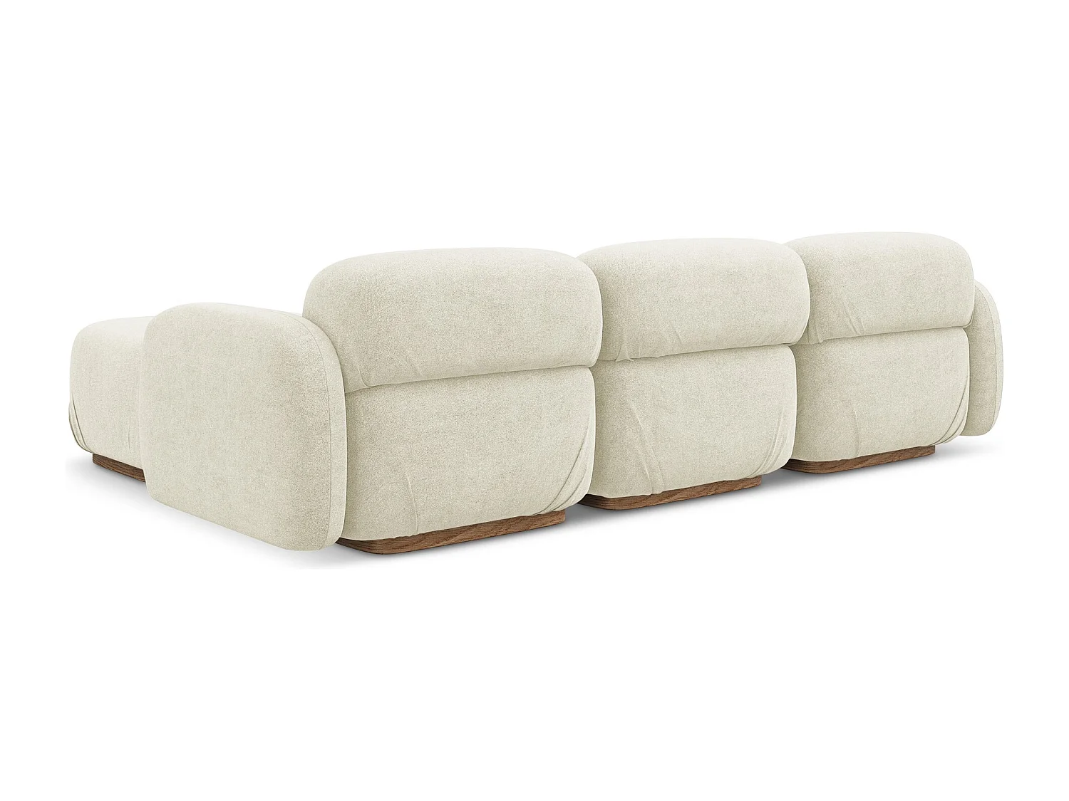 Modulares Ecksofa Beidseitig - - Bouclé - Weiß - AILANI