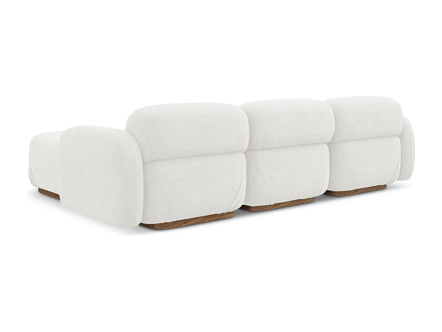 Canapé d'angle réversible en tissu bouclette - blanc - AILANI