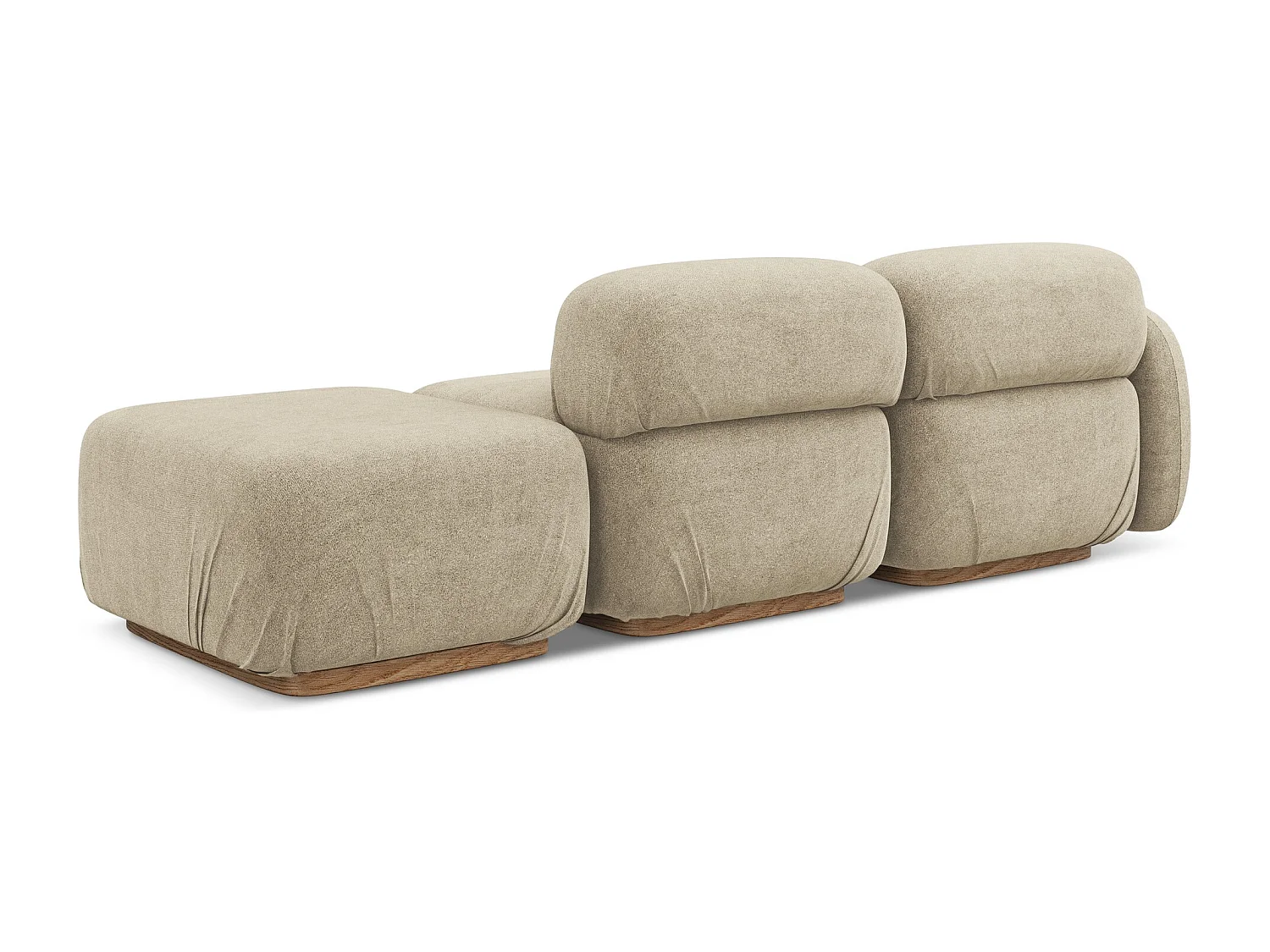 Modulares 3-Sitzer Sofa Rechts - - Bouclé - Beige - AILANI
