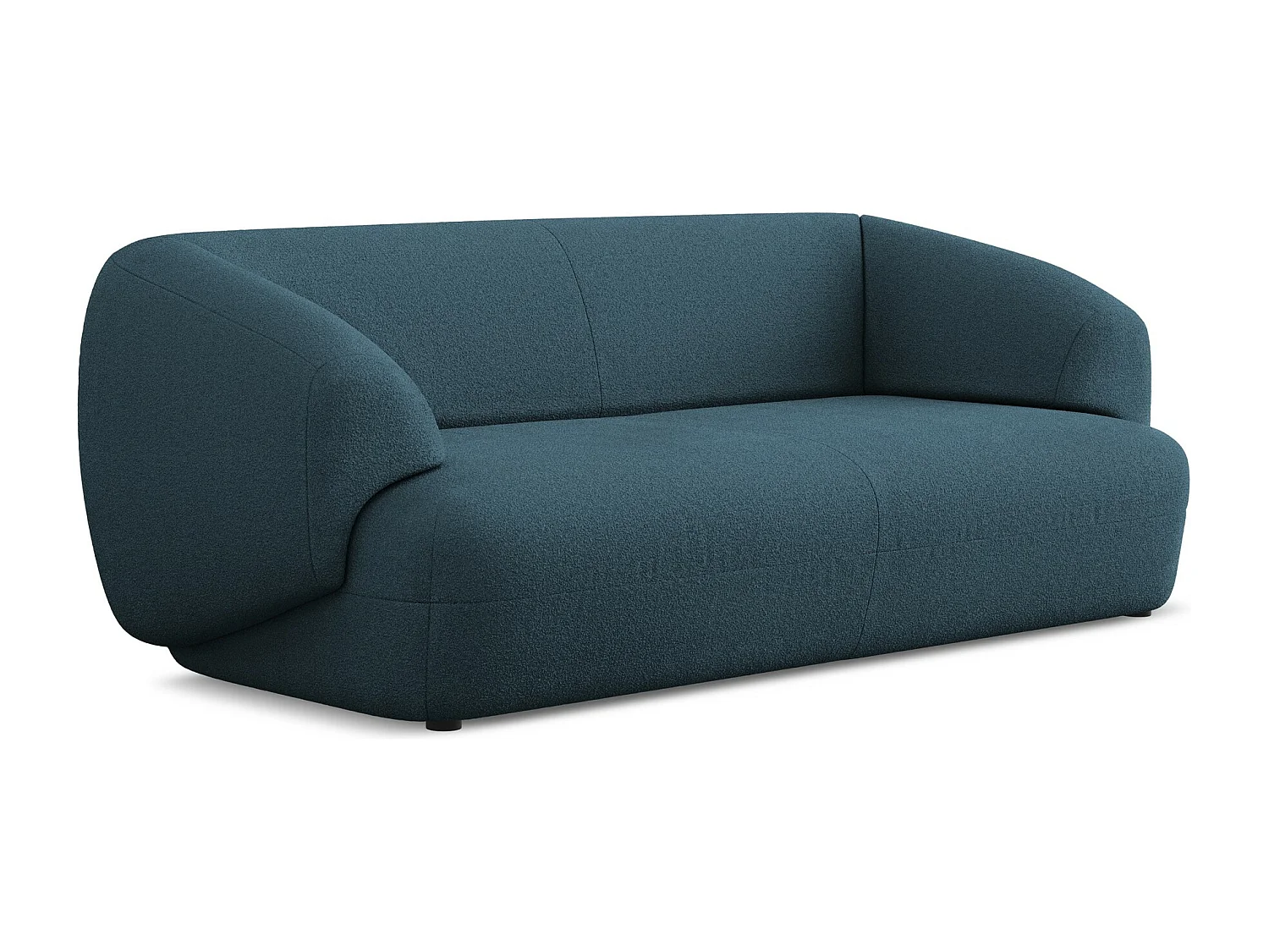 Canapé 3 places en tissu bouclette - bleu royal - MOANA