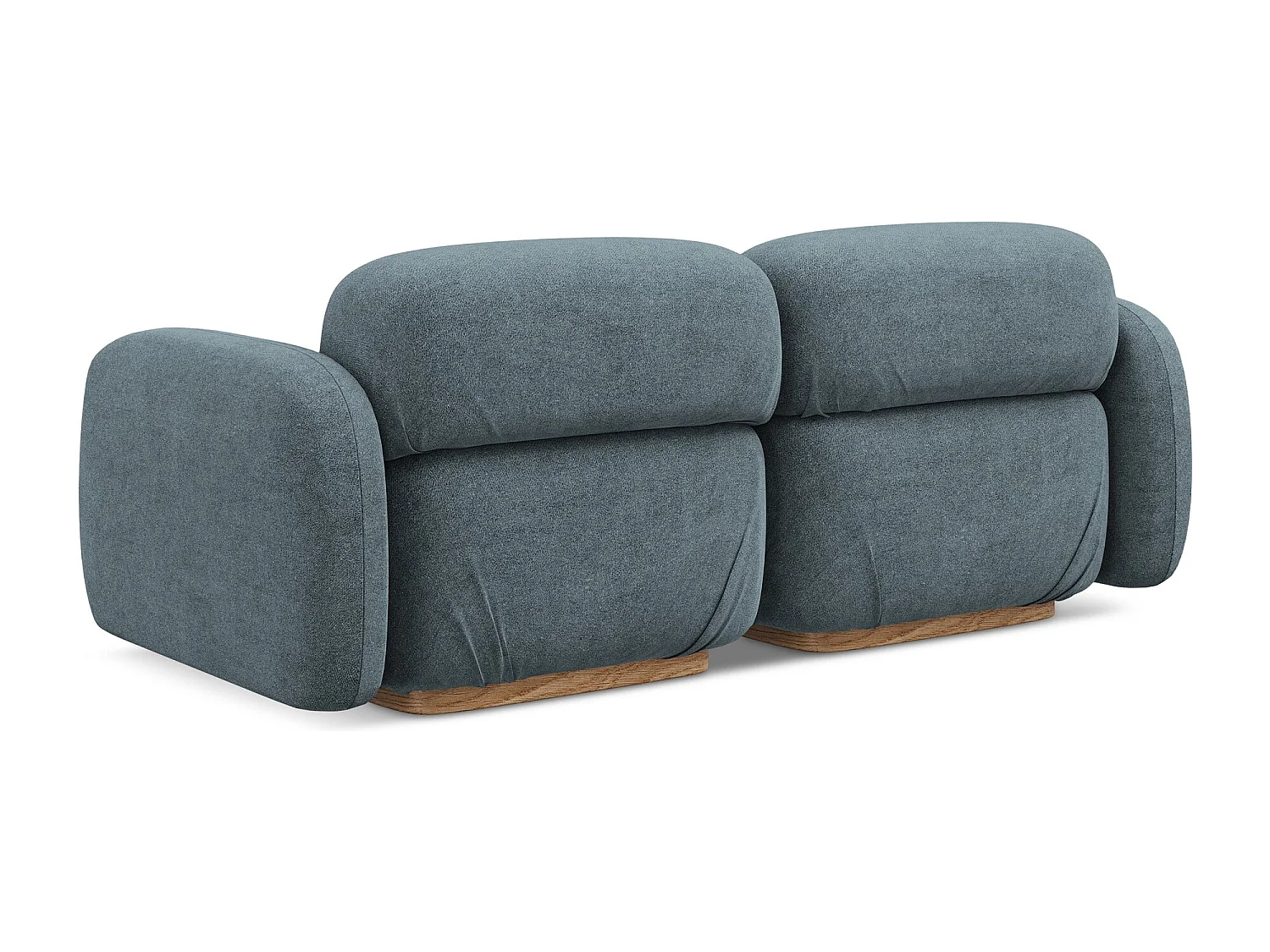 Canapé modulable 3 places en tissu bouclette - jeans - AILANI