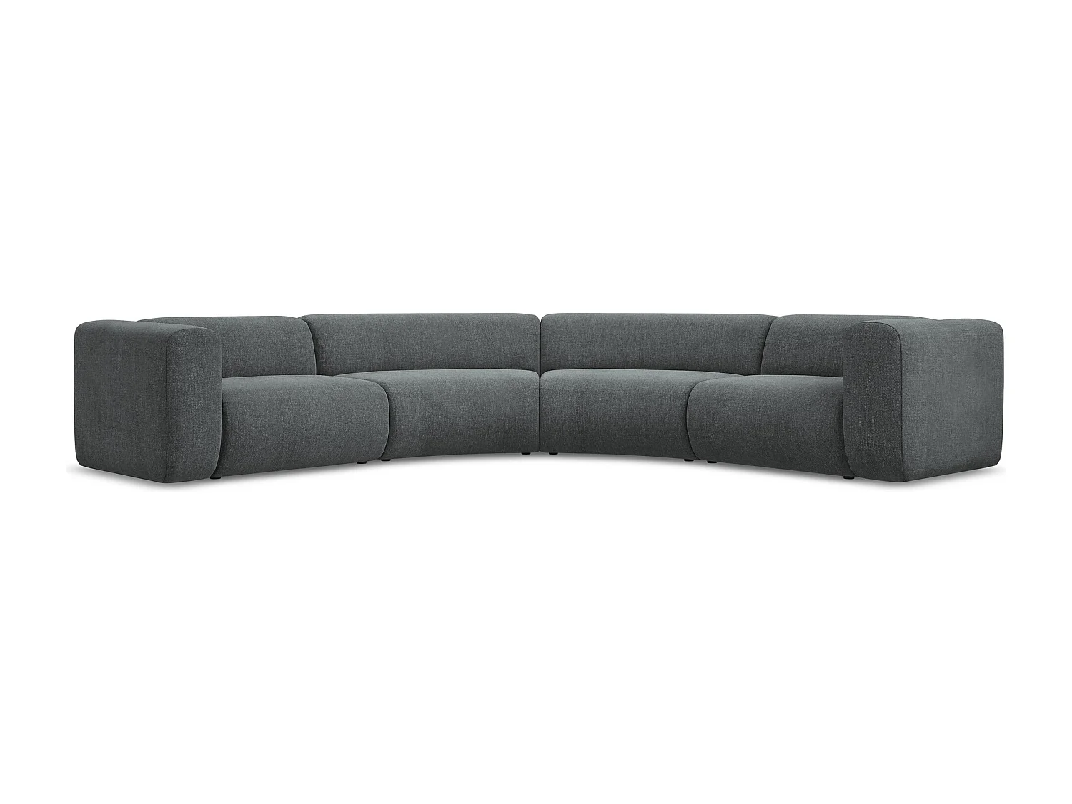 Canapé d'angle modulable en tissu chenille - graphite - EKAHI