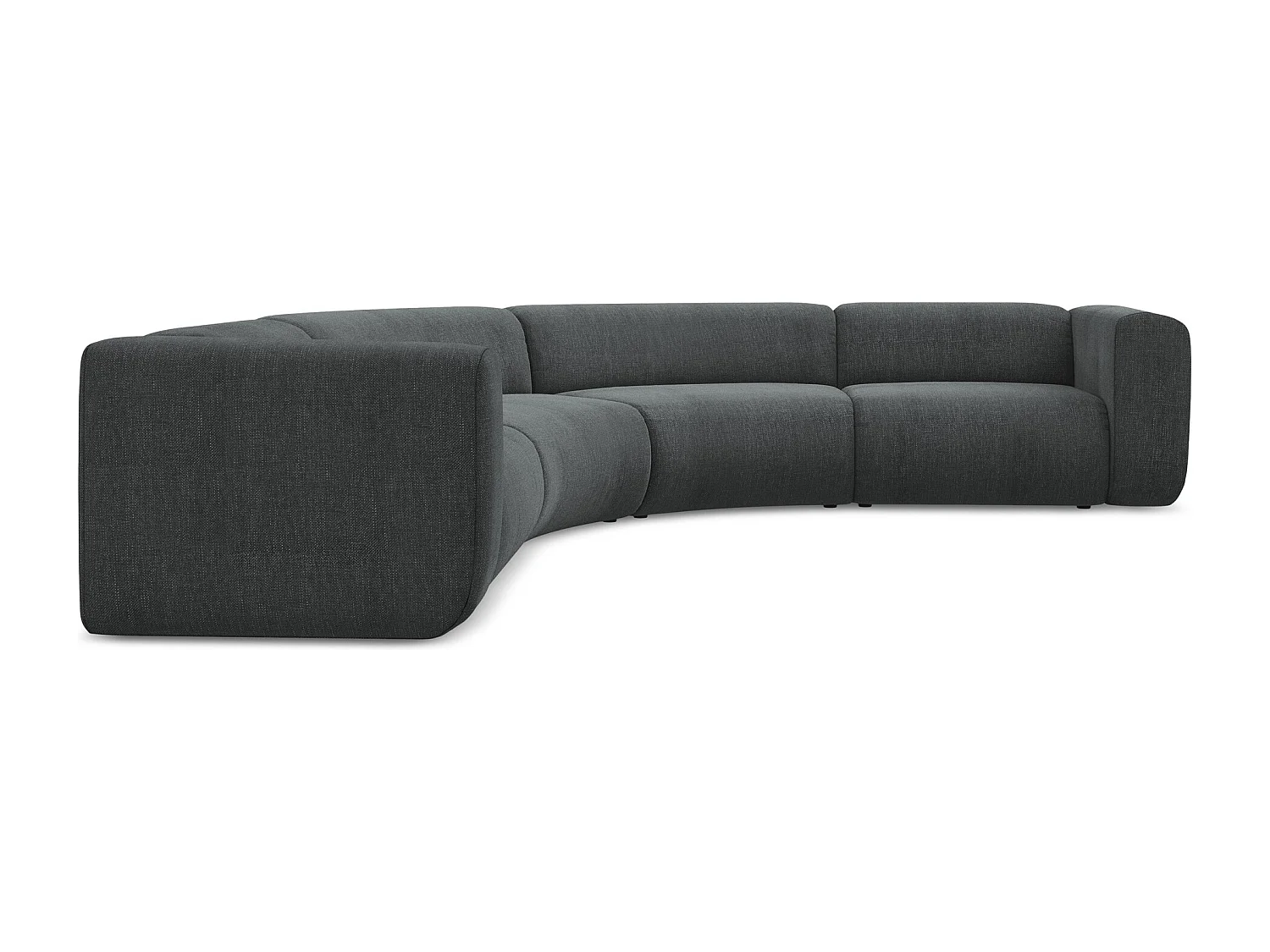 Canapé d'angle modulable en tissu chenille - graphite - EKAHI