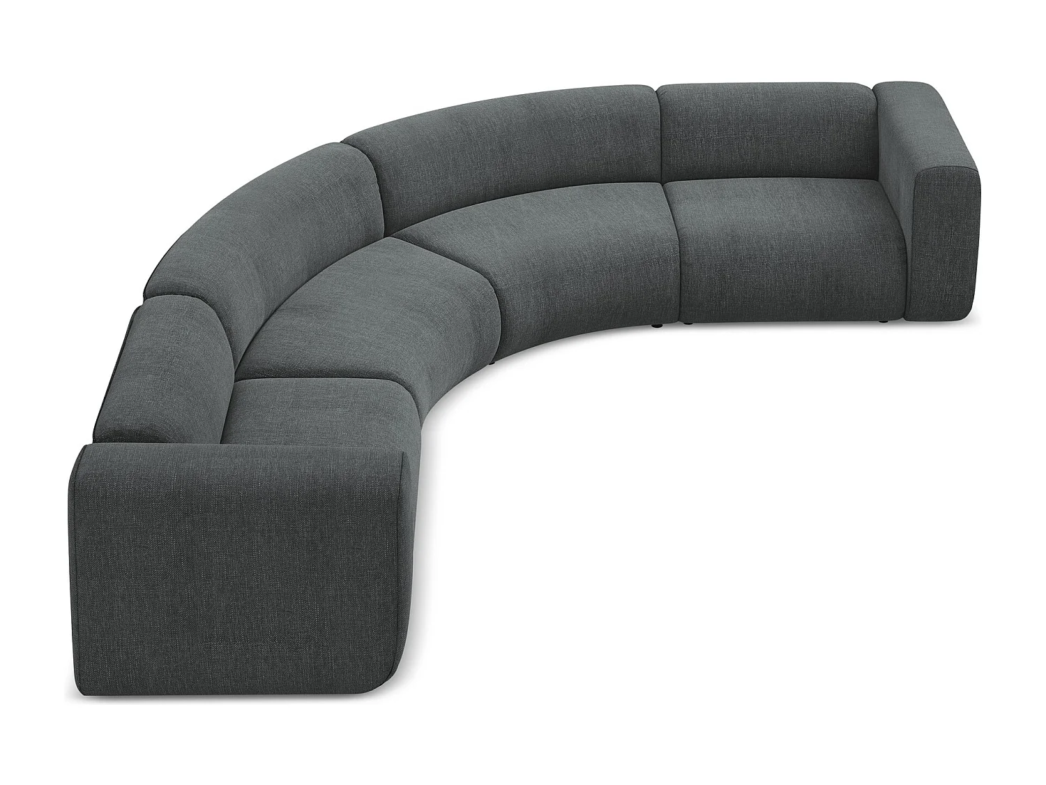 Canapé d'angle modulable en tissu chenille - graphite - EKAHI