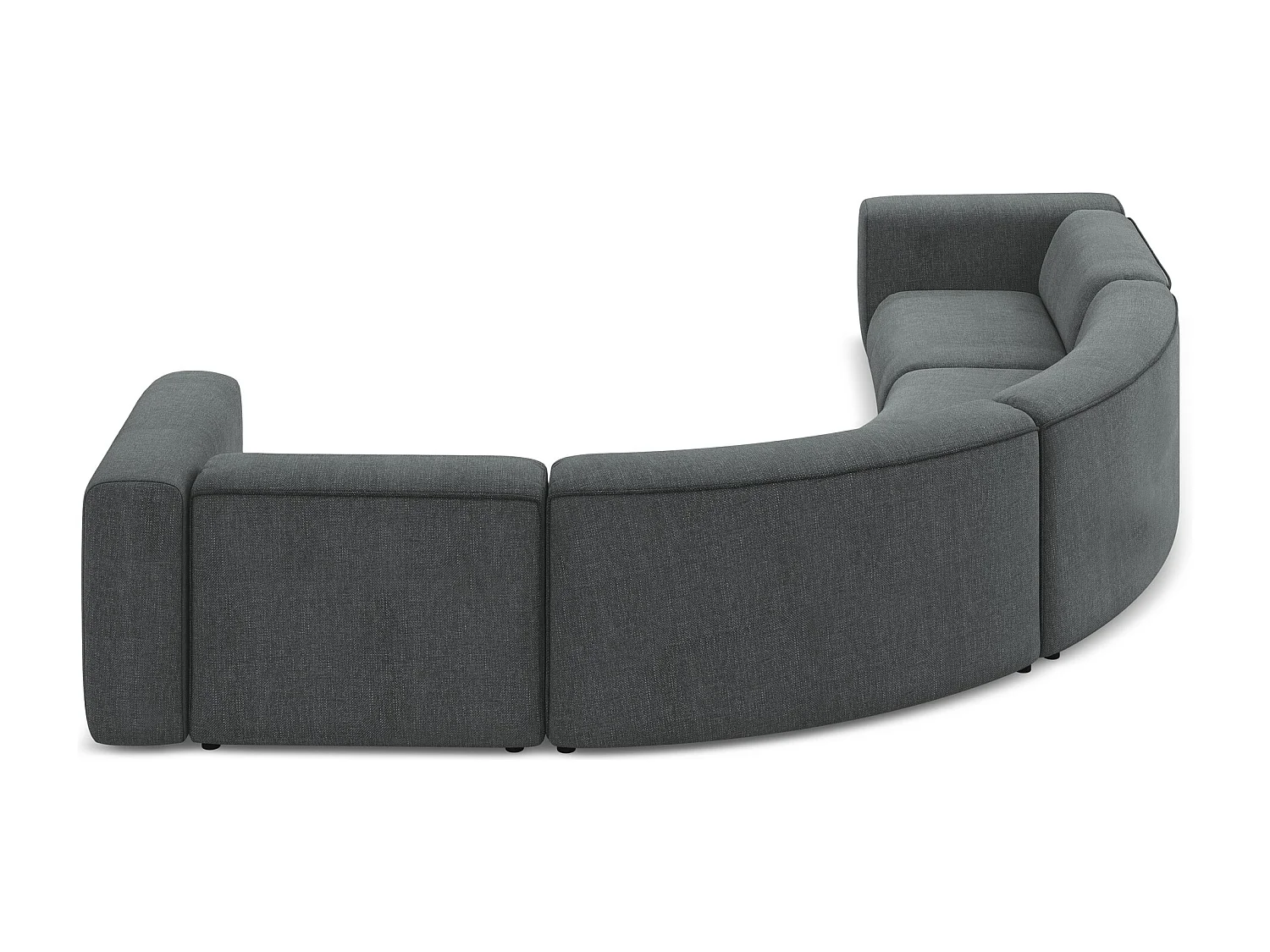 Canapé d'angle modulable en tissu chenille - graphite - EKAHI