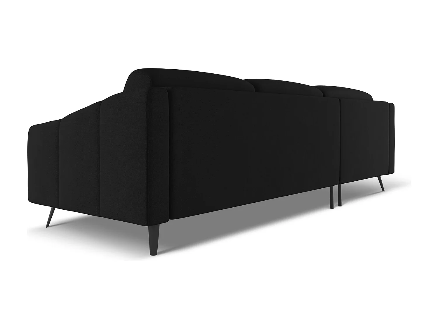 Ecksofa - Ecke Links - Chenille - Schwarz - NALU