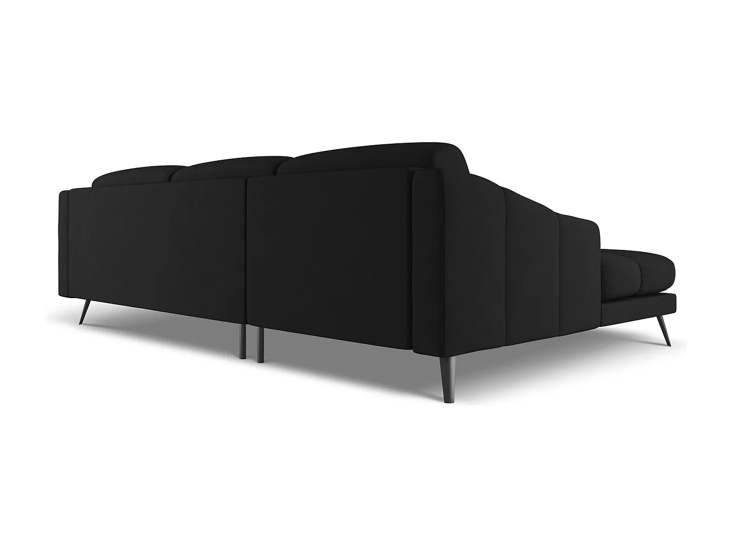 Canapé d'angle gauche en tissu chenille - noir - NALU