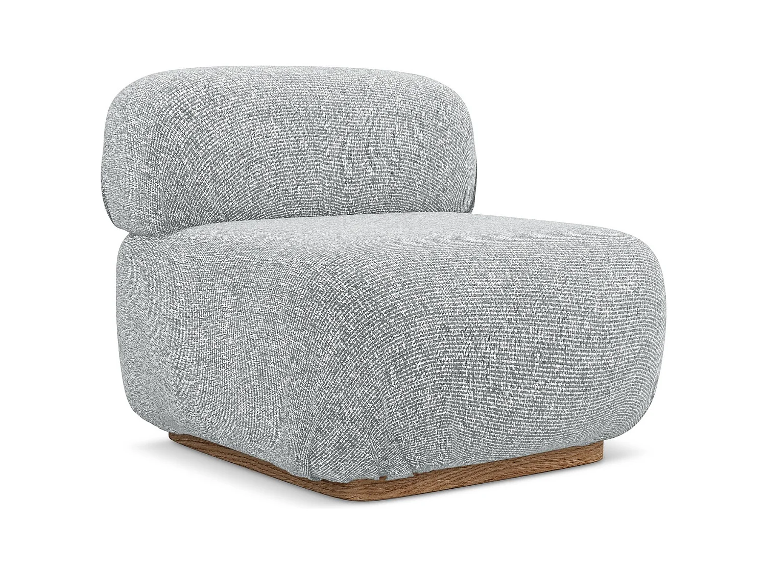 Modular - Mittelsofa - Strukturstoff - Silber - AILANI