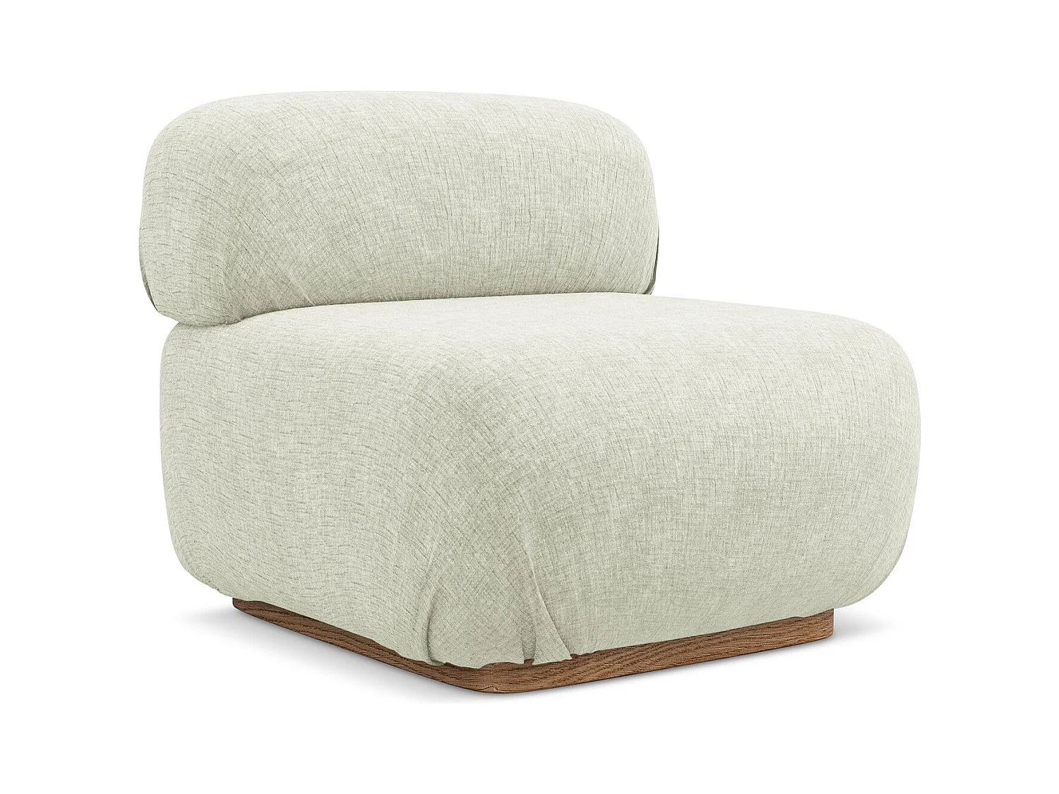 Fauteuil pour canapé modulable en tissu chenille - blanc - AILANI