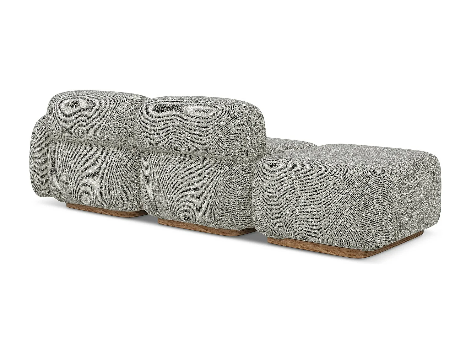 Canapé modulable 3 places gauche en tissu texturé - beige foncé - AILANI