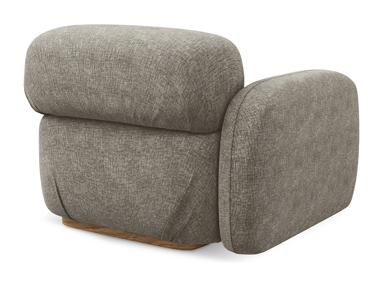 Module avec accoudoirs gauche en tissu chenille - taupe - AILANI