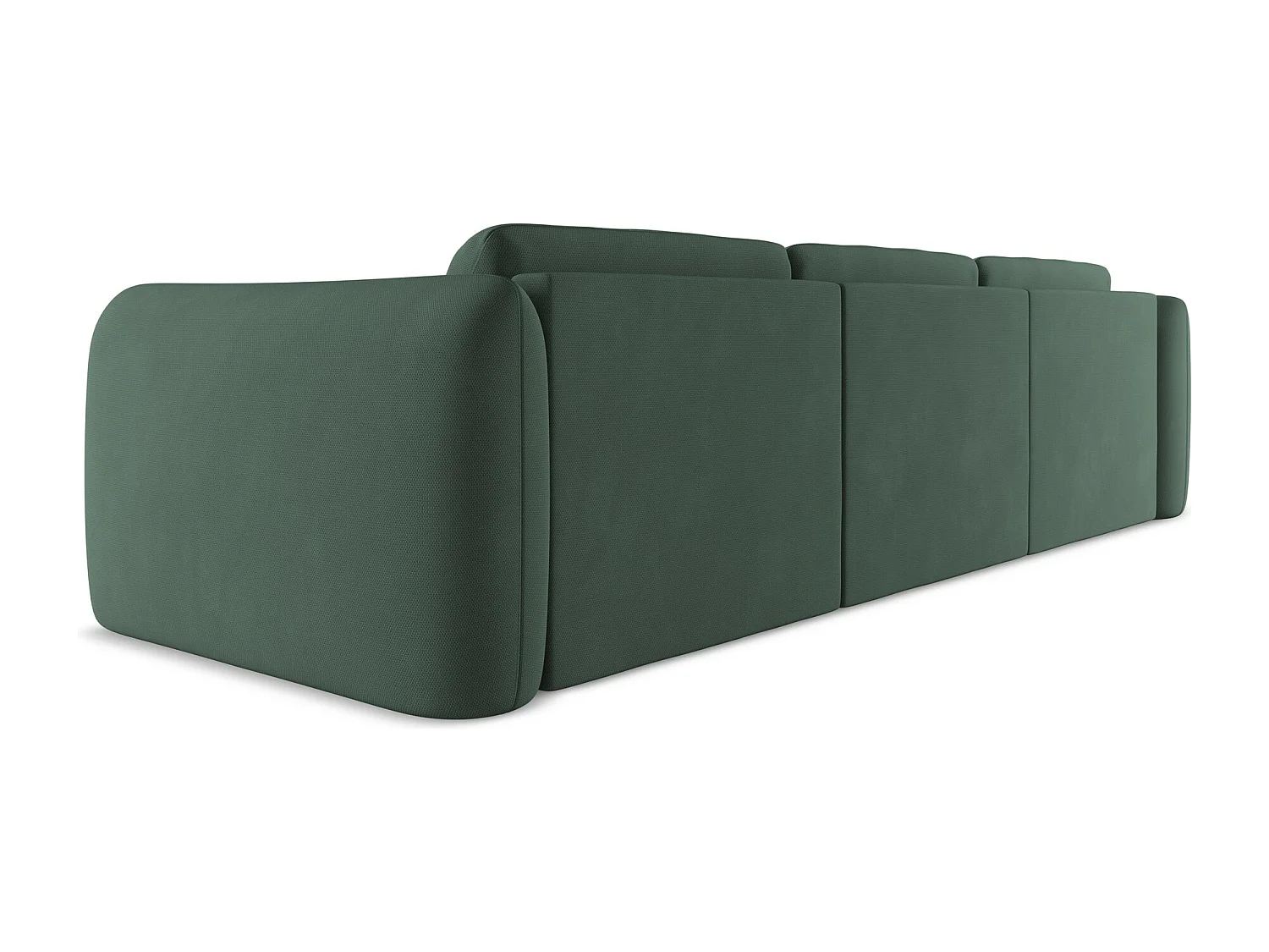 Canapé d'angle gauche en tissu chenille - vert - HOKU