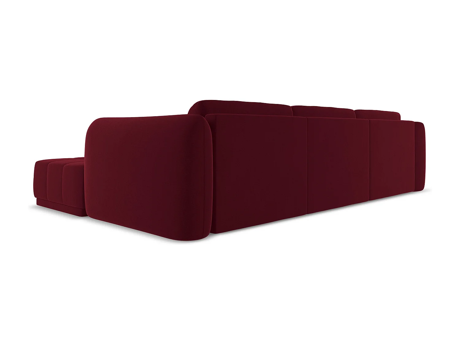 Narożnik prawostronny - z tkaniny welwetowej - burgundowy - HOKU