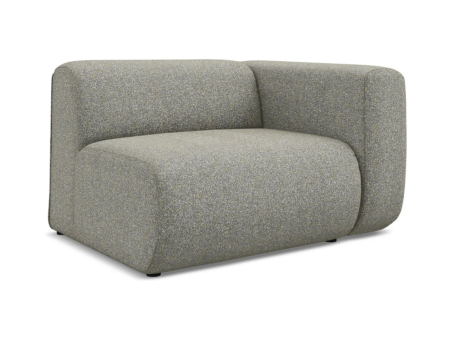 Sofá módulo con reposabrazos derecho de tela texturizada beige oscuro - EKAHI