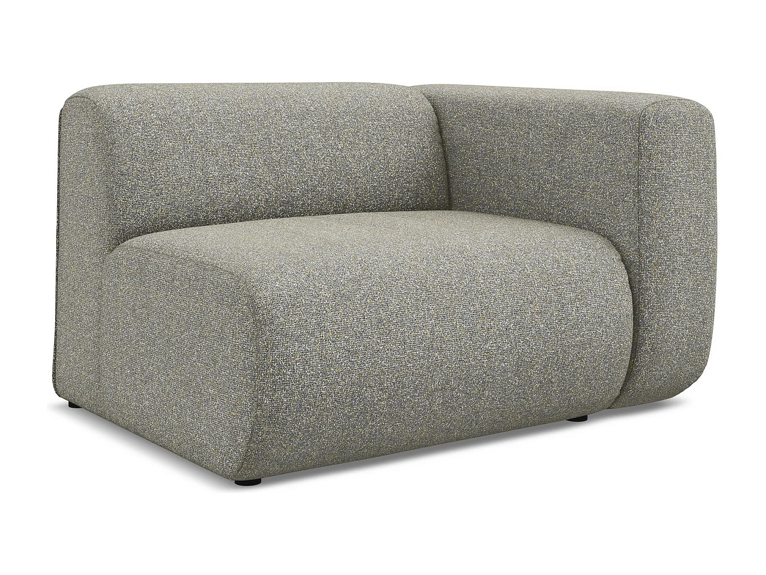 Module avec accoudoirs droit en tissu texturé - beige foncé - EKAHI