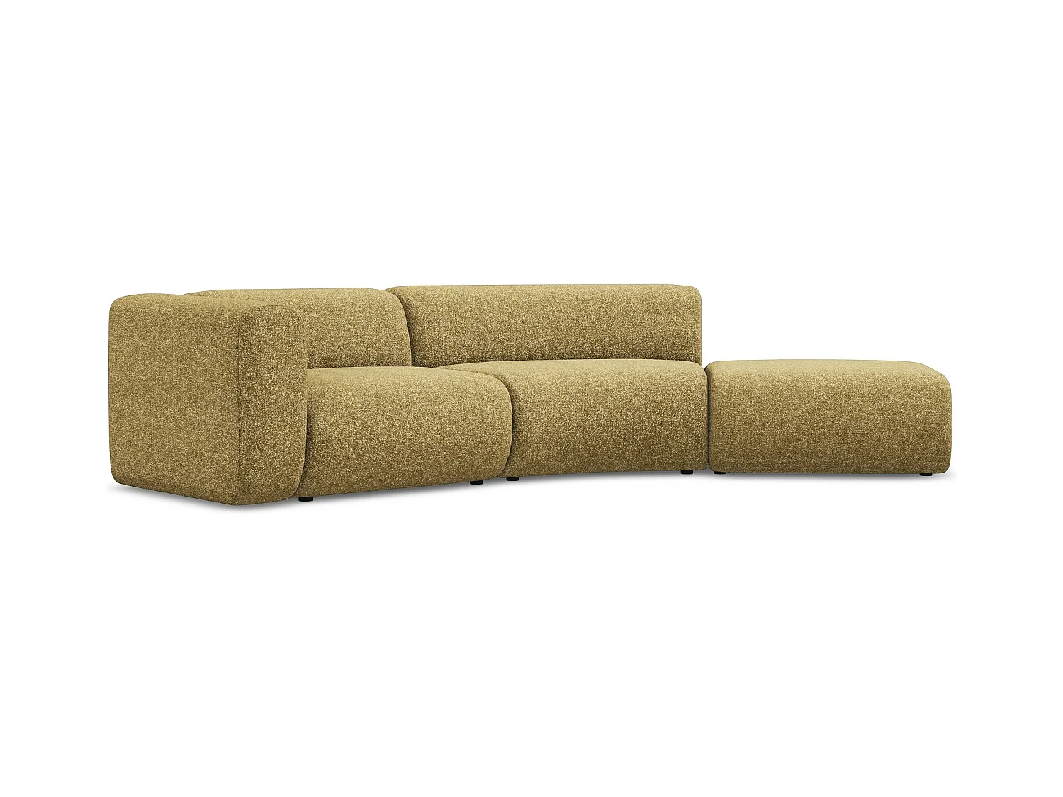 4-Sitzer Sofa Rechts - - Strukturstoff - Senf - EKAHI