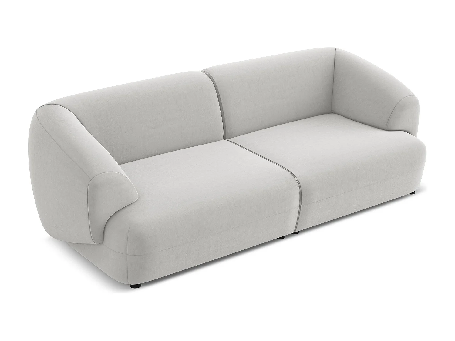 Vierzits modulaire bank van zilver velours - MOANA