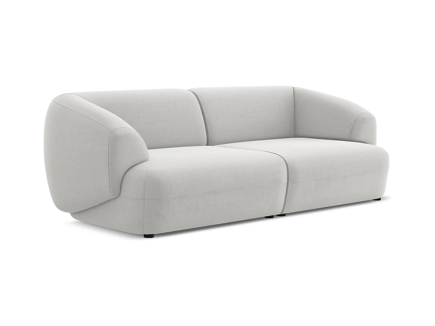 Vierzits modulaire bank van zilver velours - MOANA