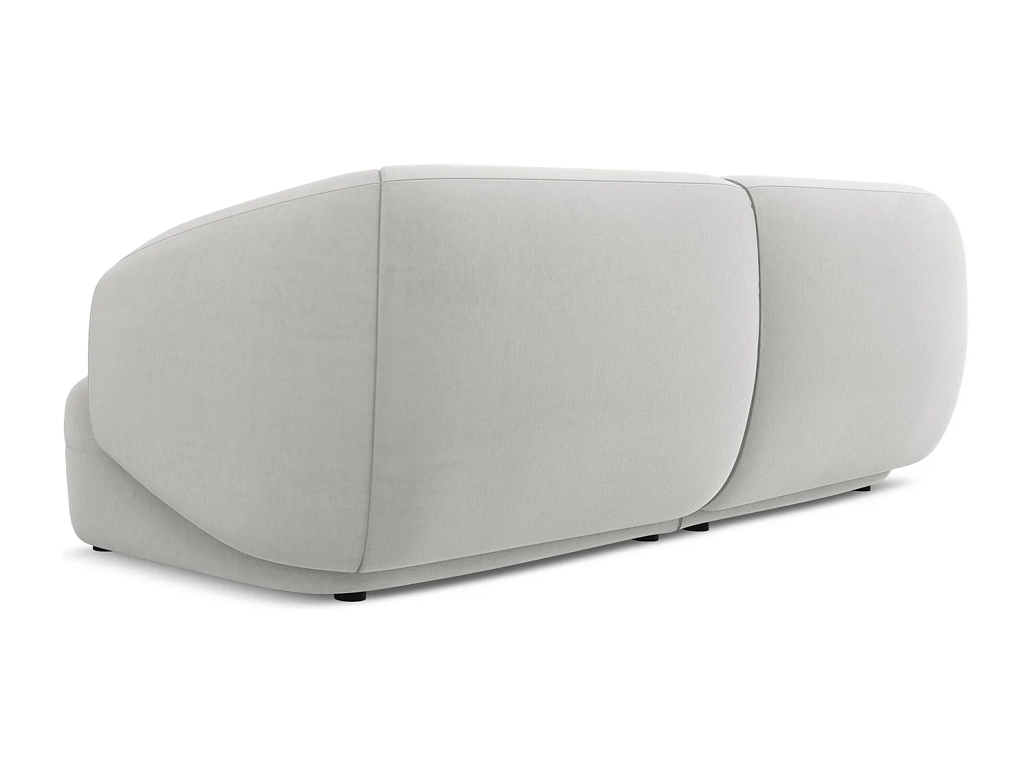 Canapé modulable 4 places en velours - argent - MOANA