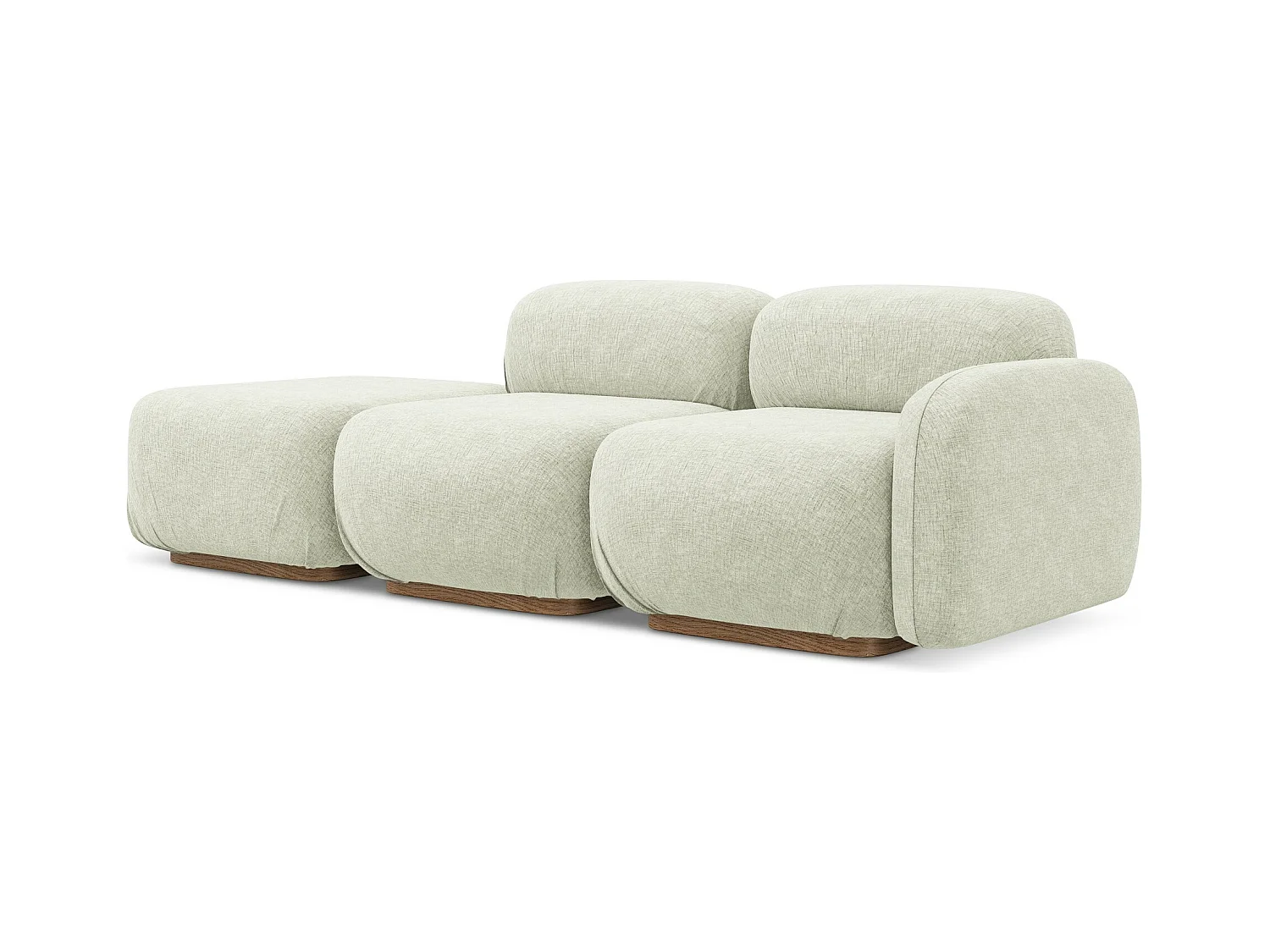 Modulares 3-Sitzer Sofa Links - - Chenille - Weiß - AILANI