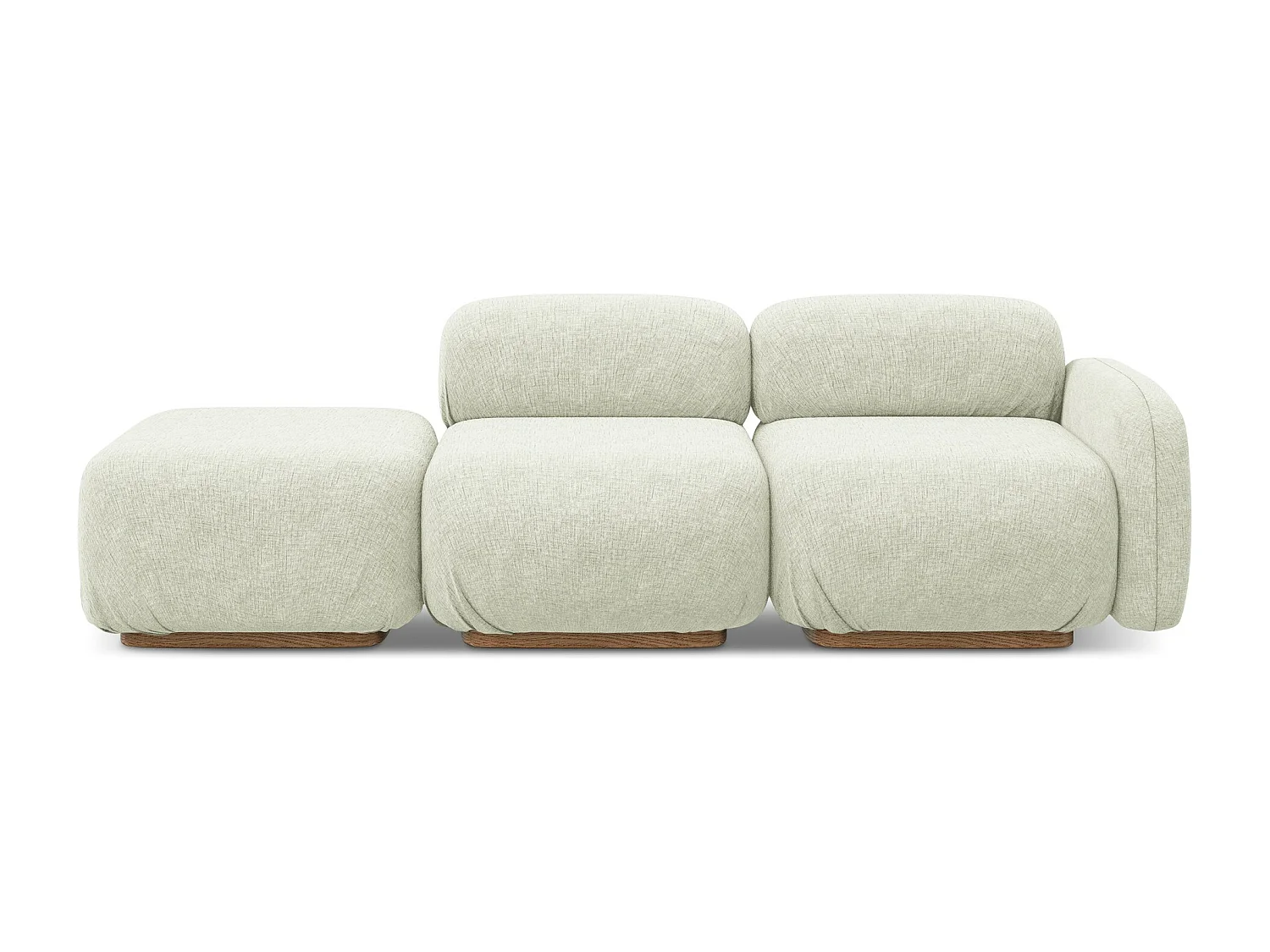 Canapé modulable 3 places gauche en tissu chenille - blanc - AILANI