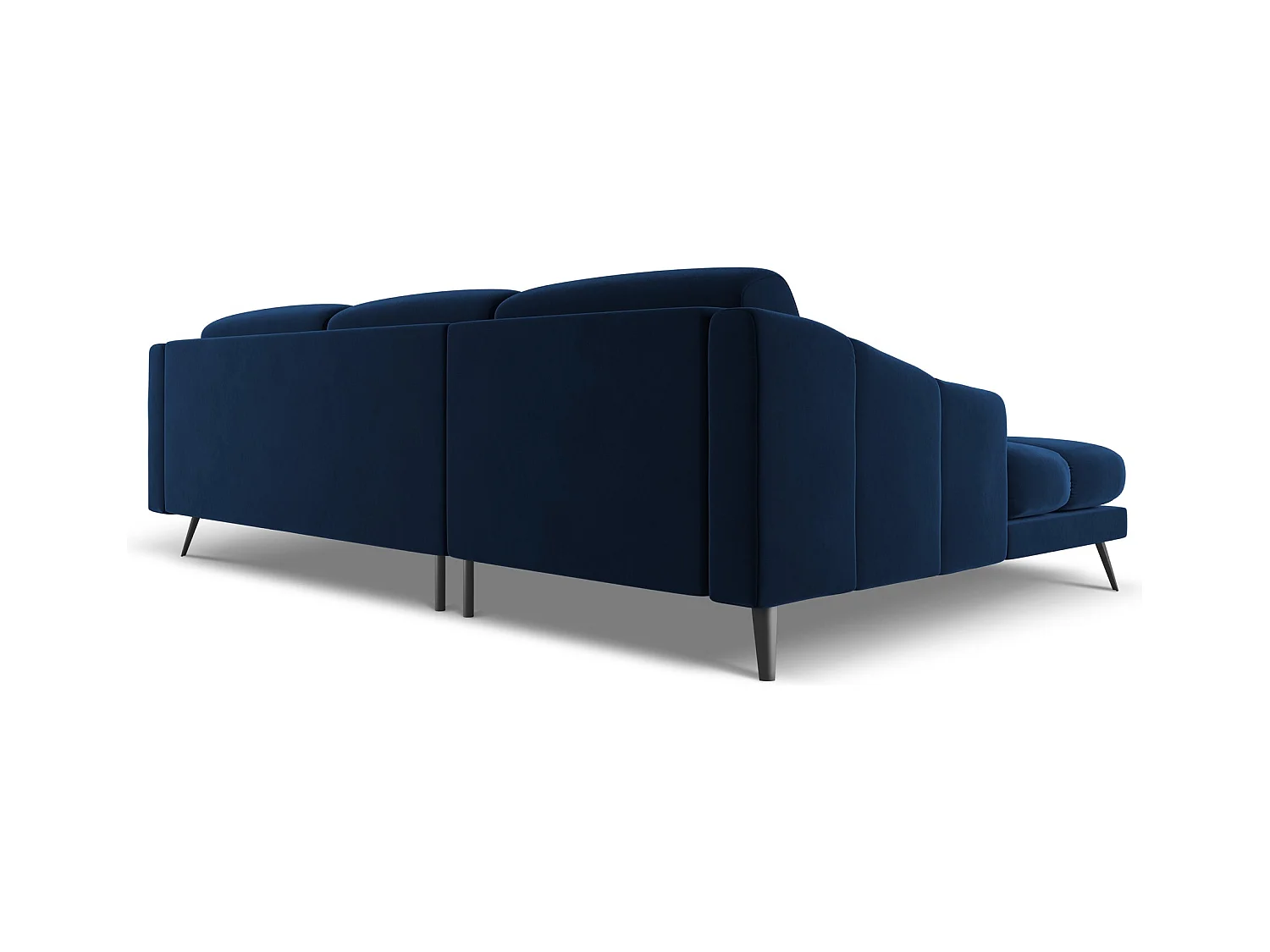 Canapé d'angle gauche en velours - bleu royal - NALU