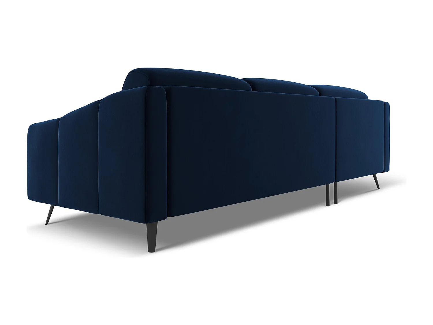 Canapé d'angle gauche en velours - bleu royal - NALU