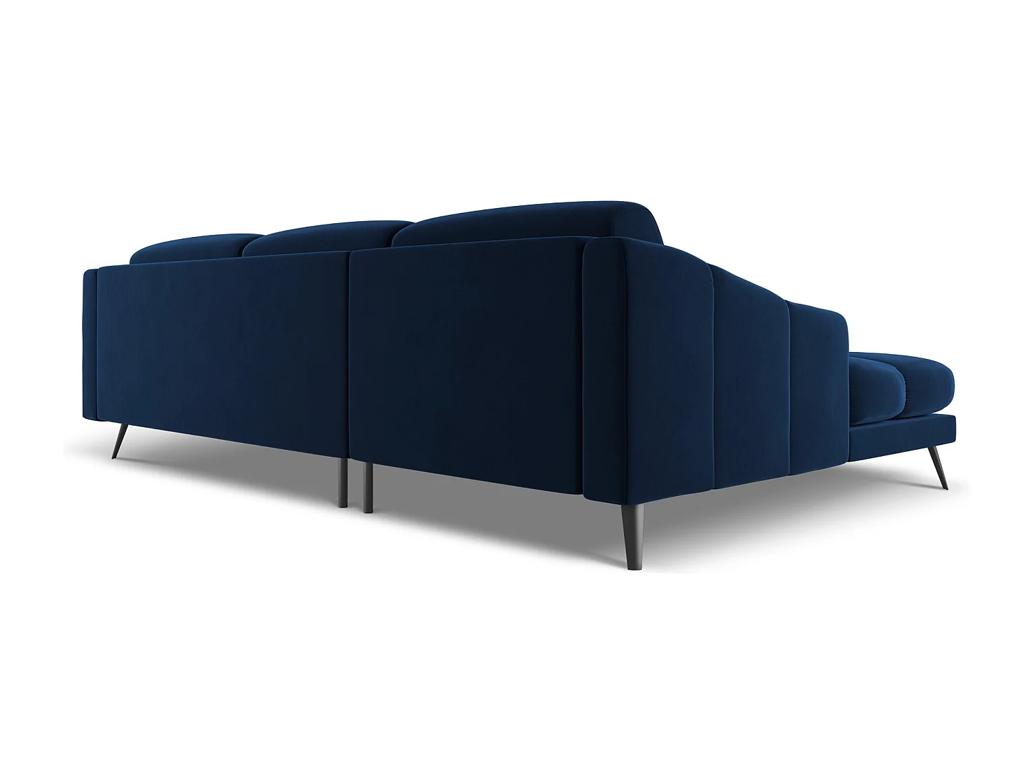 Canapé d'angle gauche en velours - bleu royal - NALU